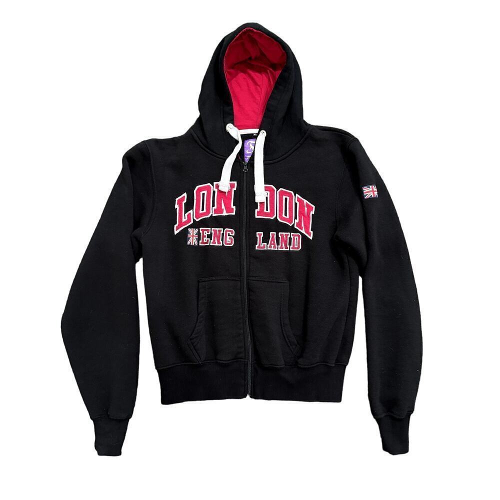 F2 Original London Full Zip Hoodie in Black, Size XL​​​​​
